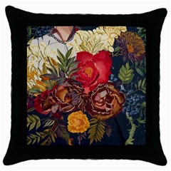 Floral Design 06 Throw Pillow Case (black)