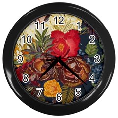 Floral Design 06 Wall Clock (black)