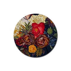 Floral Design 06 Rubber Coaster (round)