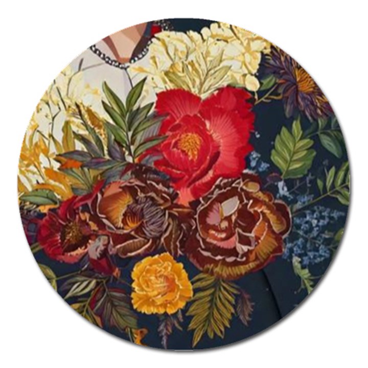 Floral Design 06 Magnet 5  (Round)