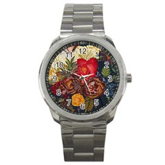 Floral Design 06 Sport Metal Watch