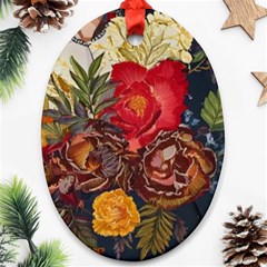 Floral Design 06 Oval Ornament (two Sides)