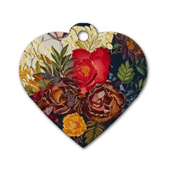 Floral Design 06 Dog Tag Heart (two Sides)