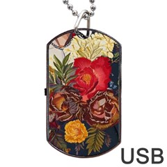 Floral Design 06 Dog Tag Usb Flash (one Side)