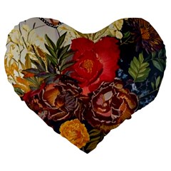 Floral Design 06 Large 19  Premium Heart Shape Cushions