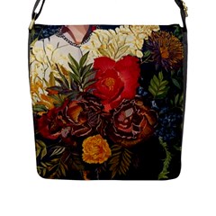 Floral Design 06 Flap Closure Messenger Bag (l) by myclothy