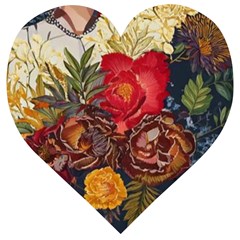 Floral Design 06 Wooden Puzzle Heart by myclothy