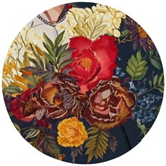 Floral Design 06 Wooden Puzzle Round by myclothy