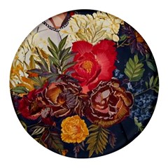 Floral Design 06 Round Glass Fridge Magnet (4 Pack) by myclothy