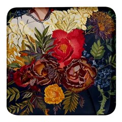 Floral Design 06 Square Glass Fridge Magnet (4 Pack)