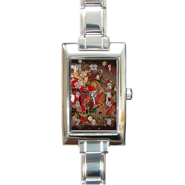 Christmas Art 01 Rectangle Italian Charm Watch