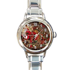 Christmas Art 01 Round Italian Charm Watch