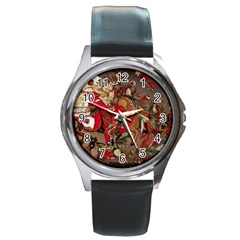 Christmas Art 01 Round Metal Watch