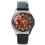 Christmas Art 01 Round Metal Watch Front