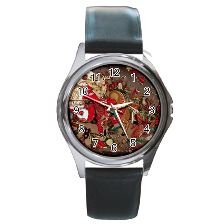 Christmas Art 01 Round Metal Watch