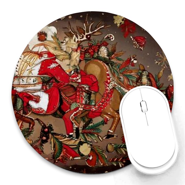 Christmas Art 01 Round Mousepad