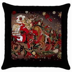 Christmas Art 01 Throw Pillow Case (Black)