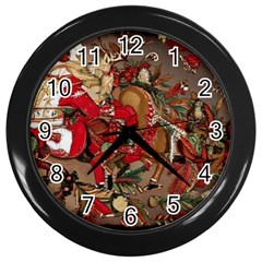 Christmas Art 01 Wall Clock (Black)