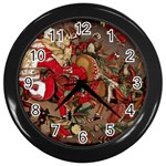 Christmas Art 01 Wall Clock (Black) Front