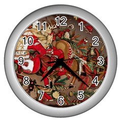 Christmas Art 01 Wall Clock (Silver)