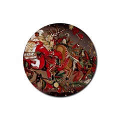 Christmas Art 01 Rubber Round Coaster (4 pack)