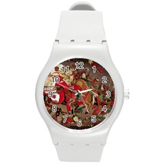 Christmas Art 01 Round Plastic Sport Watch (M)