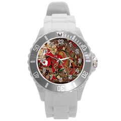 Christmas Art 01 Round Plastic Sport Watch (L)