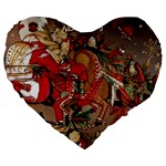 Christmas Art 01 Large 19  Premium Heart Shape Cushions Front