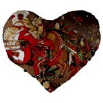 Christmas Art 01 Large 19  Premium Heart Shape Cushions Back