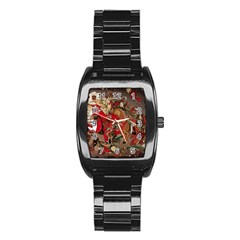 Christmas Art 01 Stainless Steel Barrel Watch