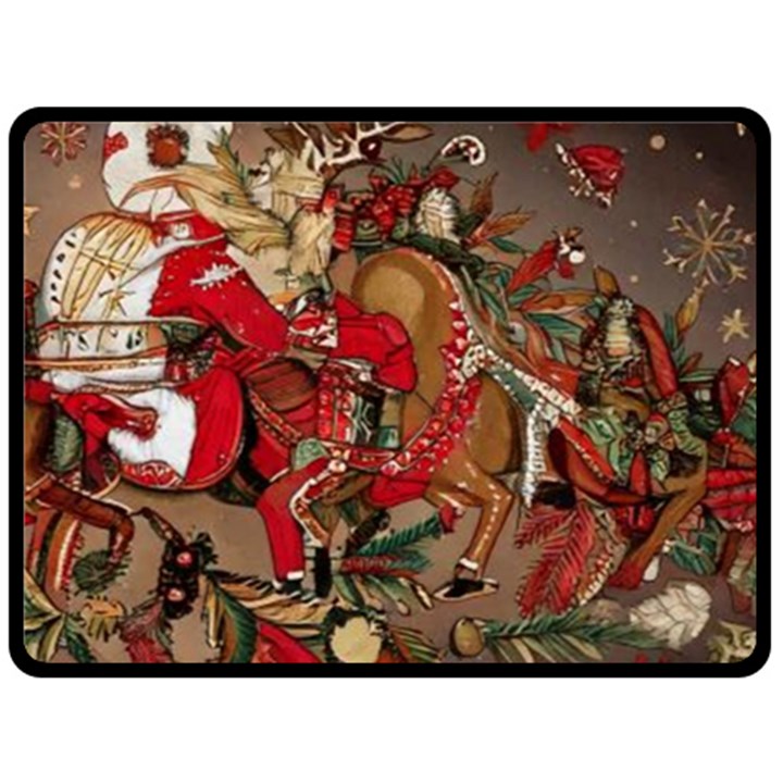 Christmas Art 01 Two Sides Fleece Blanket (Large)