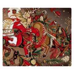 Christmas Art 01 Two Sides Premium Plush Fleece Blanket (Kids Size)