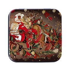 Christmas Art 01 Square Metal Box (Black)