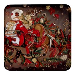 Christmas Art 01 Square Glass Fridge Magnet (4 pack)