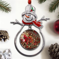 Christmas Art 01 Metal Snowman Ornament