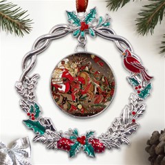 Christmas Art 01 Metal X mas Wreath Holly leaf Ornament