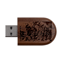 Christmas Art 01 Wood Oval USB Flash Drive