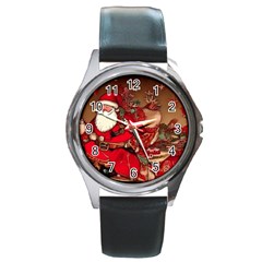 Christmas Art Round Metal Watch