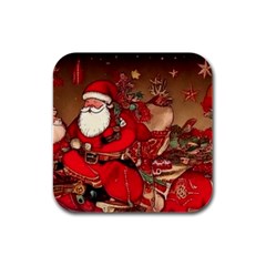 Christmas Art Rubber Square Coaster (4 Pack) by myclothy