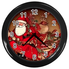 Christmas Art Wall Clock (black)