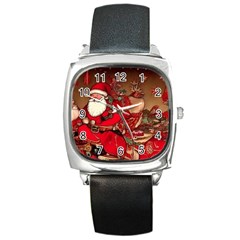 Christmas Art Square Metal Watch