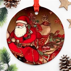 Christmas Art Round Ornament (two Sides)