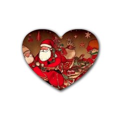 Christmas Art Rubber Coaster (heart) by myclothy