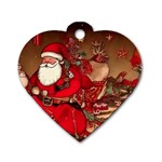 Christmas Art Dog Tag Heart (One Side) Front