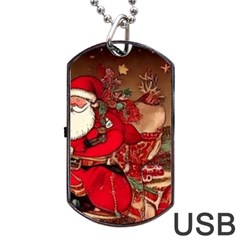 Christmas Art Dog Tag Usb Flash (one Side)