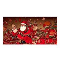 Christmas Art Satin Shawl 45  X 80 