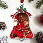 Christmas Art Metal Holly Leaf Bell Ornament Front