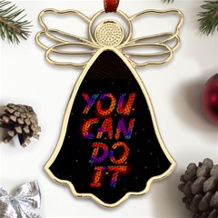 You Can Do It - Orange Metal Loving Angel Gold  by Givinglala