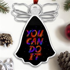 You Can Do It - Orange Metal Loving Angel Silver 