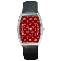 Illustrations Red Abstract Pattern Seamless Texture Barrel Style Metal Watch